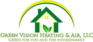 GREEN VISION HEATING & AIR, LLC GREEN FOR YOU AND THE ENVIRONMENT logo