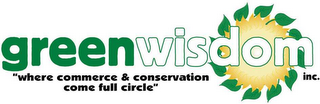 GREEN WISDOM INC. "WHERE COMMERCE & CONSERVATION COME FULL CIRCLE" logo