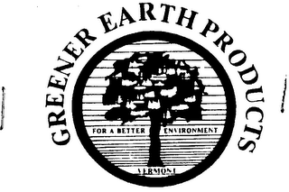 GREENER EARTH PRODUCTS FOR A BETTER ENVIRONMENT VERMONT logo