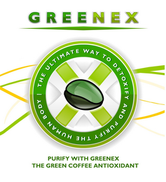 GREENEX THE ULTIMATE WAY TO DETOXIFY AND PURIFY THE HUMAN BODY| PURIFY WITH GREENEX THE GREEN COFFEE ANTIOXIDANT logo