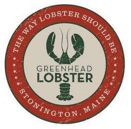 GREENHEAD LOBSTER THE WAY LOBSTER SHOULD BE STONINGTON, MAINE logo