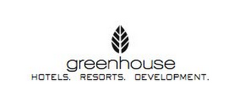 GREENHOUSE. HOTELS. RESORTS. DEVELOPMENT. logo