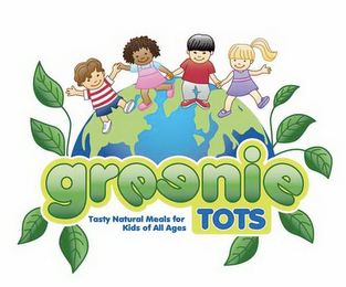 GREENIE TOTS TASTY NATURAL MEALS FOR KIDS OF ALL AGES logo