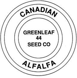 GREENLEAF 44 SEED CO CANADIAN ALFALFA logo