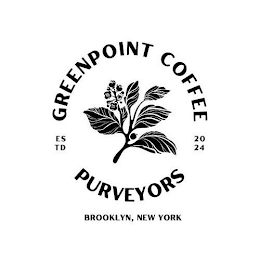 GREENPOINT COFFEE PURVEYORS ESTD 2024 BROOKLYN, NEW YORK logo