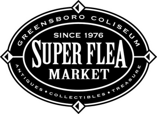 GREENSBORO COLISEUM SINCE 1976 SUPER FLEA MARKET ANTIQUES COLLECTIBLES TREASURE logo