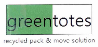 GREENTOTES RECYCLED PACK & MOVE SOLUTION logo