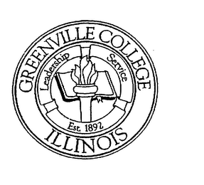 GREENVILLE COLLEGE ILLINOIS LEADERSHIP SERVICE EST. 1892 logo