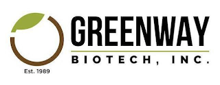 GREENWAY BIOTECH, INC. EST. 1989 logo