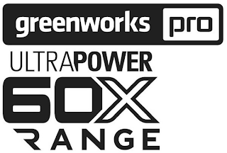GREENWORKS PRO ULTRAPOWER 60X RANGE logo