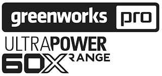 GREENWORKS PRO ULTRAPOWER 60X RANGE logo