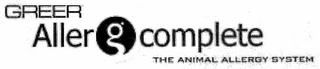 GREER ALLERGCOMPLETE THE ANIMAL ALLERGY SYSTEM logo