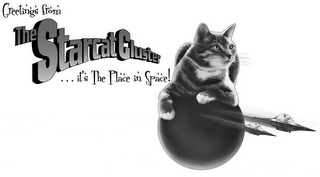 GREETINGS FROM THE STARCAT CLUSTER ... IT'S THE PLACE IN SPACE! logo