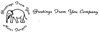 GREETINGS FROM YOU COMPANY GREETINGS FROM YOU NEVER FORGETS logo