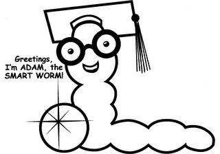 GREETINGS I'M ADAM. THE SMART WORM! logo