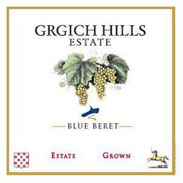 GRGICH HILLS ESTATE BLUE BERET ESTATE GROWN logo