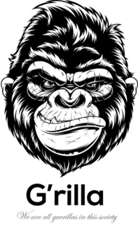 G'RILLA WE ARE ALL GUERILLAS IN THIS SOCIETY logo
