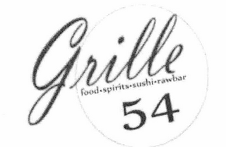 GRILLE 54 FOOD SPIRITS SUSHI RAWBAR logo