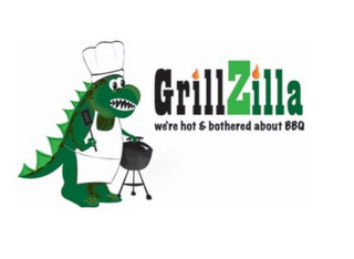GRILLZILLA WE'RE HOT & BOTHERED ABOUT BBQ logo