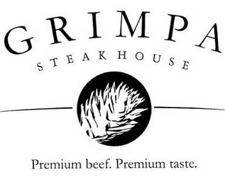 GRIMPA STEAKHOUSE PREMIUM BEEF. PREMIUM TASTE. logo