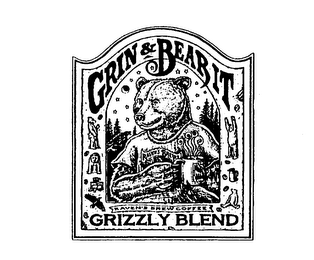 GRIN & BEAR IT RAVEN'S BREW COFFEE GRIZZLY BLEND logo