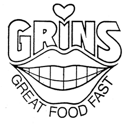 GRINS GREAT FOOD FAST logo