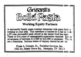 GRISANTI'S BOLLA PASTA logo