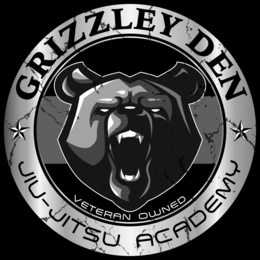 GRIZZLEY DEN JIU JITSU ACADEMY VETERAN OWNED logo