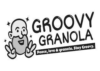 GROOVY GRANOLA PEACE, LOVE & GRANOLA. STAY GROOVY. logo