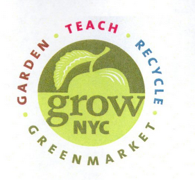 GROW NYC GARDEN TEACH RECYCLE GREENMARKET logo