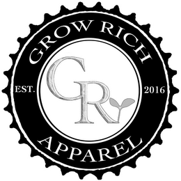 GROW RICH APPAREL GR EST. 2016 APPAREL logo