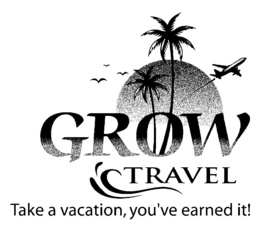 GROW TRAVEL TAKE A VACATION, YOU'VE EARNED IT! logo