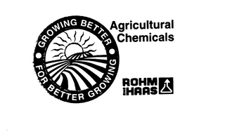 GROWING BETTER FOR BETTER GROWING AGRICULTURAL ROHM AND HAAS logo