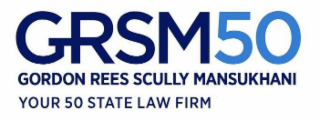 GRSM50 GORDON REES SCULLY MANSUKHANI YOUR 50 STATE LAW FIRM logo