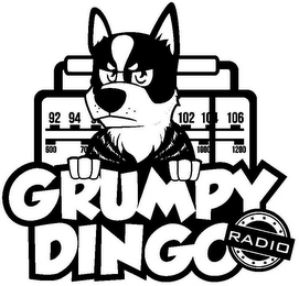 GRUMPY DINGO RADIO 92 94 102 104 106 600 70 1000 1200 logo