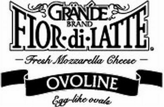 GRÄNDE BRAND FIOR·DI·LATTE -FRESH MOZZARELLA CHEESE- OVOLINE EGG-LIKE OVALE logo