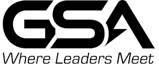 GSA WHERE LEADERS MEET logo