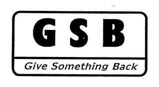 GSB GIVE SOMETHING BACK logo