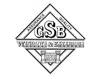 GSB WINDOWS & EXTERIORS ASSURANCE QUALITY SINCE 1953 logo