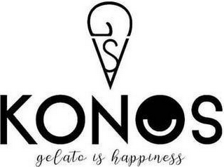 GSV KONOS GELATO IS HAPPINESS logo