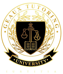 GT · GEAUX TUTORING · IUSTITIA · UNIVERSITY · logo