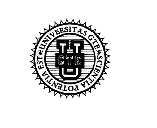 GTE U UNIVERSITAS GTE SCIENTIA POTENTIA EST logo
