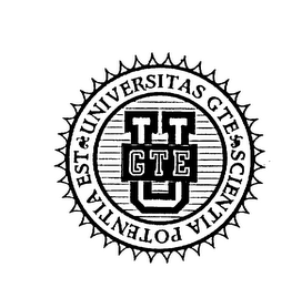 GTE U UNIVERSITAS GTE SCIENTIA POTENTIA EST logo