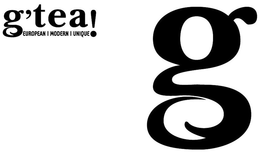 G'TEA! EUROPEAN MODERN UNIQUE G logo