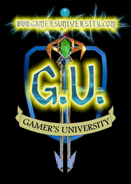 G.U. GAMER'S UNIVERSITY WWW.GAMERSUNIVERSITY.COM logo