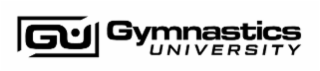 GU GYMNASTICS UNIVERSITY logo