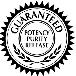GUARANTEED POTENCY PURITY RELEASE logo