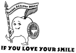 GUARDS AGAINST DECAY IF YOU LOVE YOUR SMILE logo