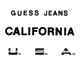GUESS JEANS CALIFORNIA U.S.A. logo