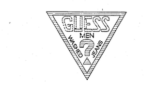 GUESS ? MEN WASHED JEANS logo